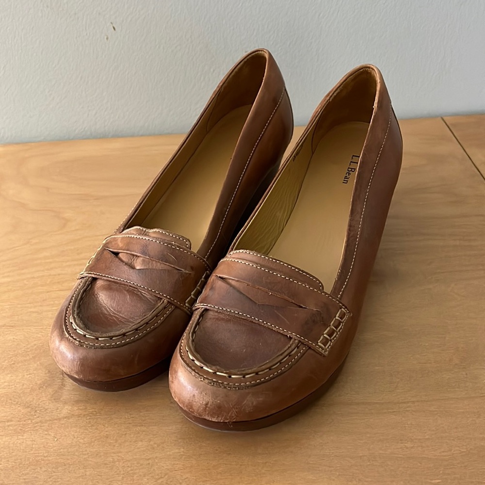 L.L. Bean Brown Wedge Loafers